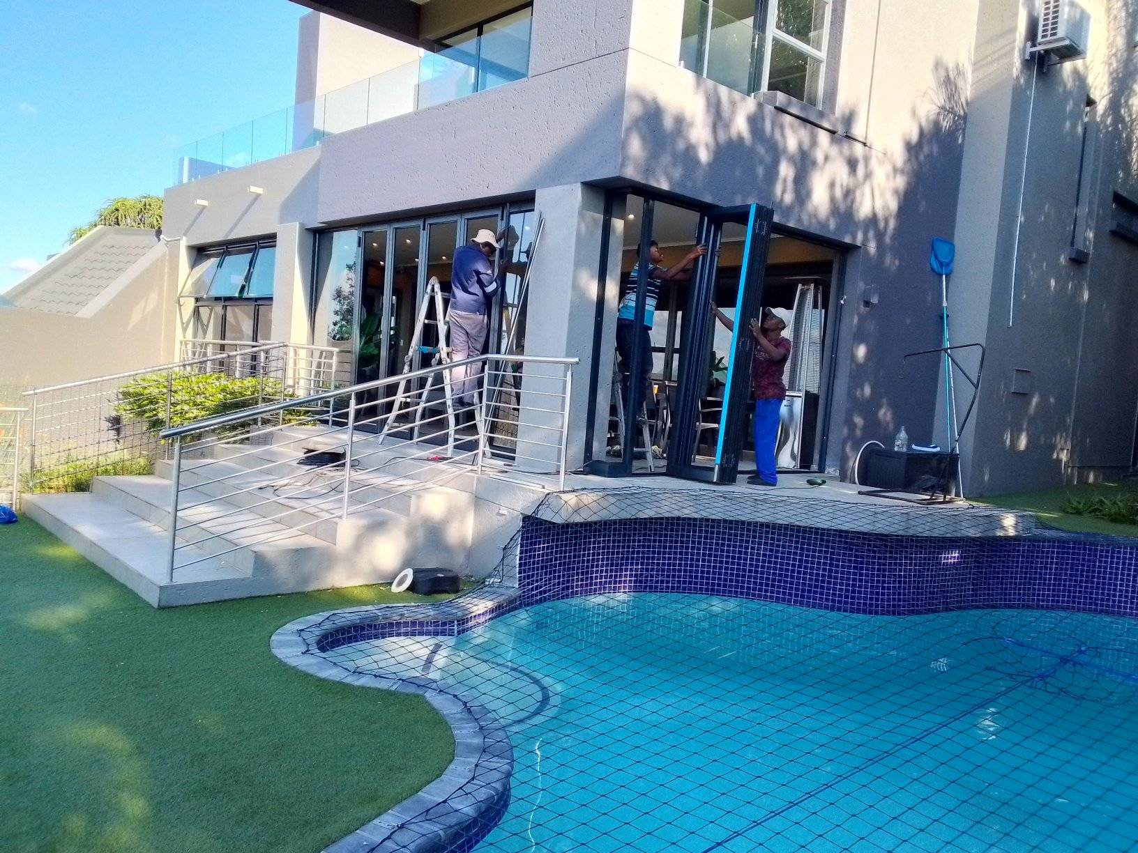 Premium aluminium folding doors installed at a residential property